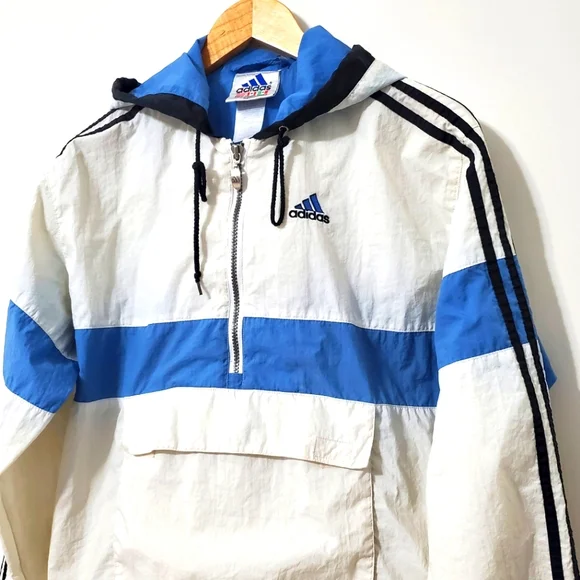 Vintage 1990s Adidas Half Zip Anorak Windbreaker Rare Jacket Mens Medium